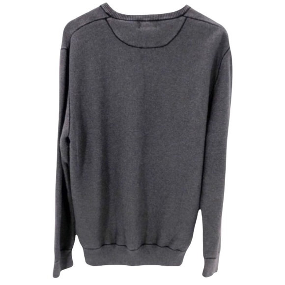 4/$45 CALVIN KLEIN Grey Long Sleeve Crew Neck Pima Cotton Knit Sweater Large - Picture 2 of 6